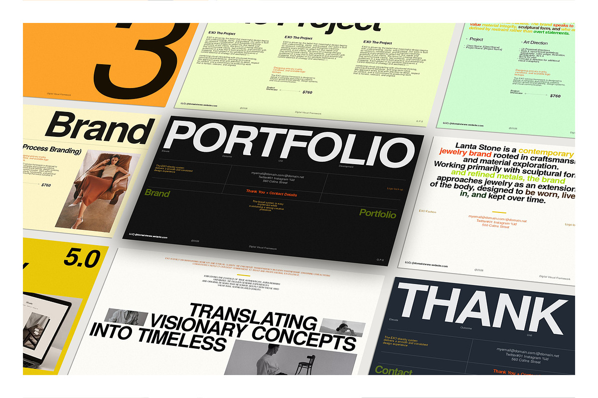 EXO Brand Portfolio Presentation, a Presentation Template by GoldenPixelStudio (Photo 1 of 8)