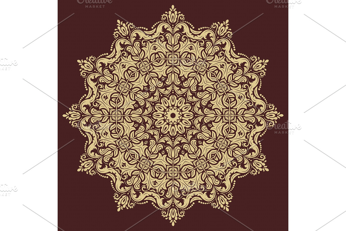 Floral Vector Pattern. Orient Golden, a Decorative Illustration by FineArtStudio (Photo 1 of 3)