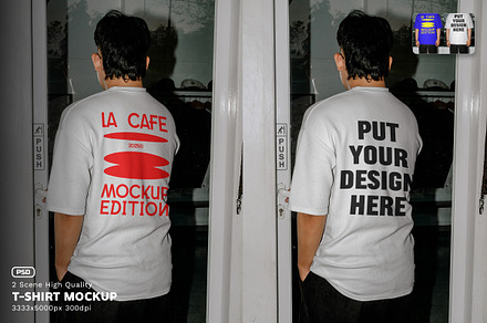 La Cafe T-Shirt Mockup - VOL 3, a Mockup by Simetrica Labs