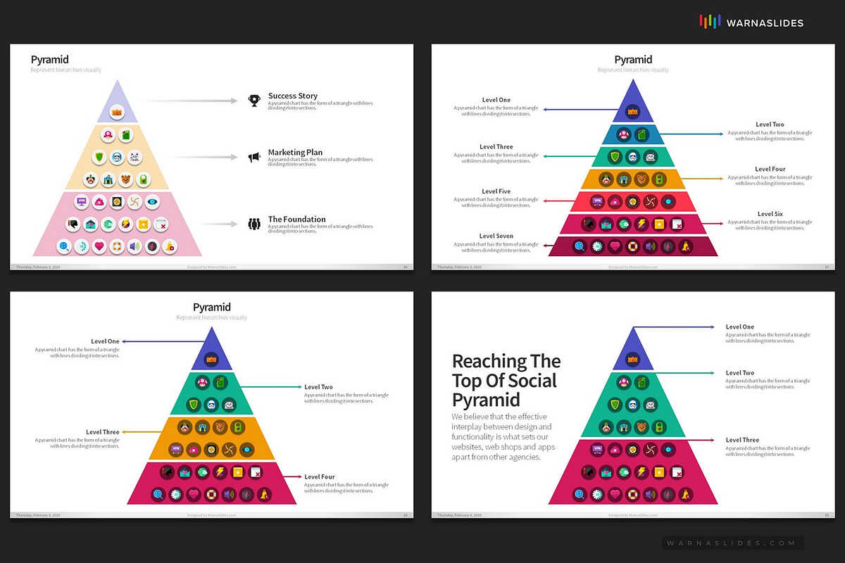 Pyramid Diagram PowerPoint Templates, a Presentation Template by Warna Works (Photo 20 of 23)