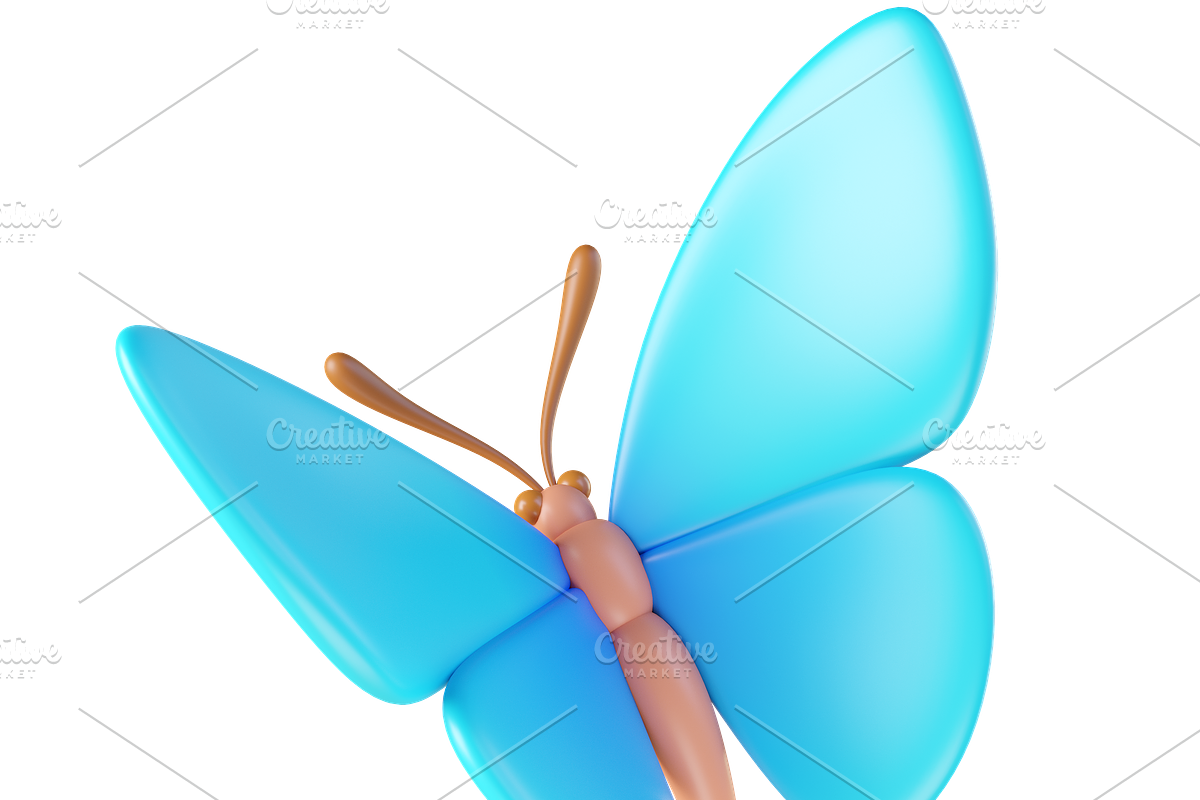 Cute 3D Butterflies icons, an Animal 3D Model by Hannet (Photo 2 of 9)
