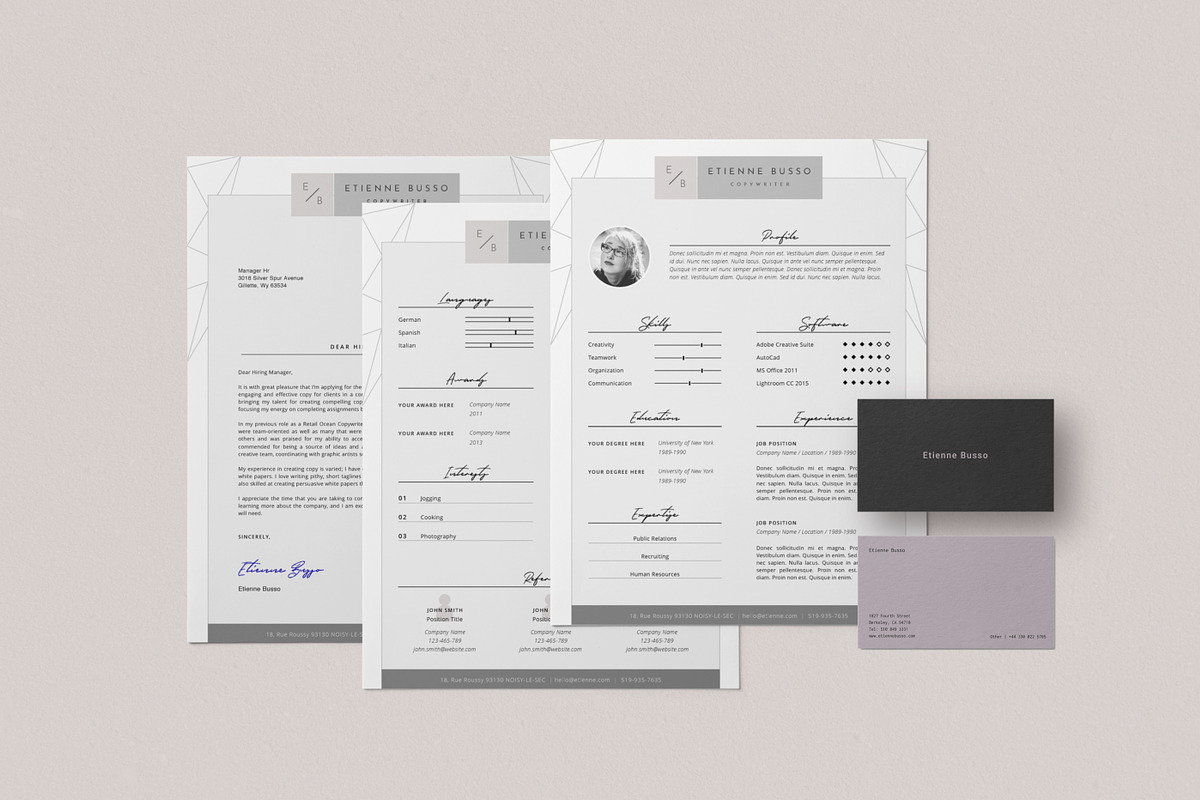 Stylish Resume Template 4 MS Word, a Resume Template by Botanica Paperie (Photo 4 of 5)