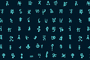 Alien hieroglyphics, a Symbol Font by Poloviiinkin (Thumbnail 2 of 3)