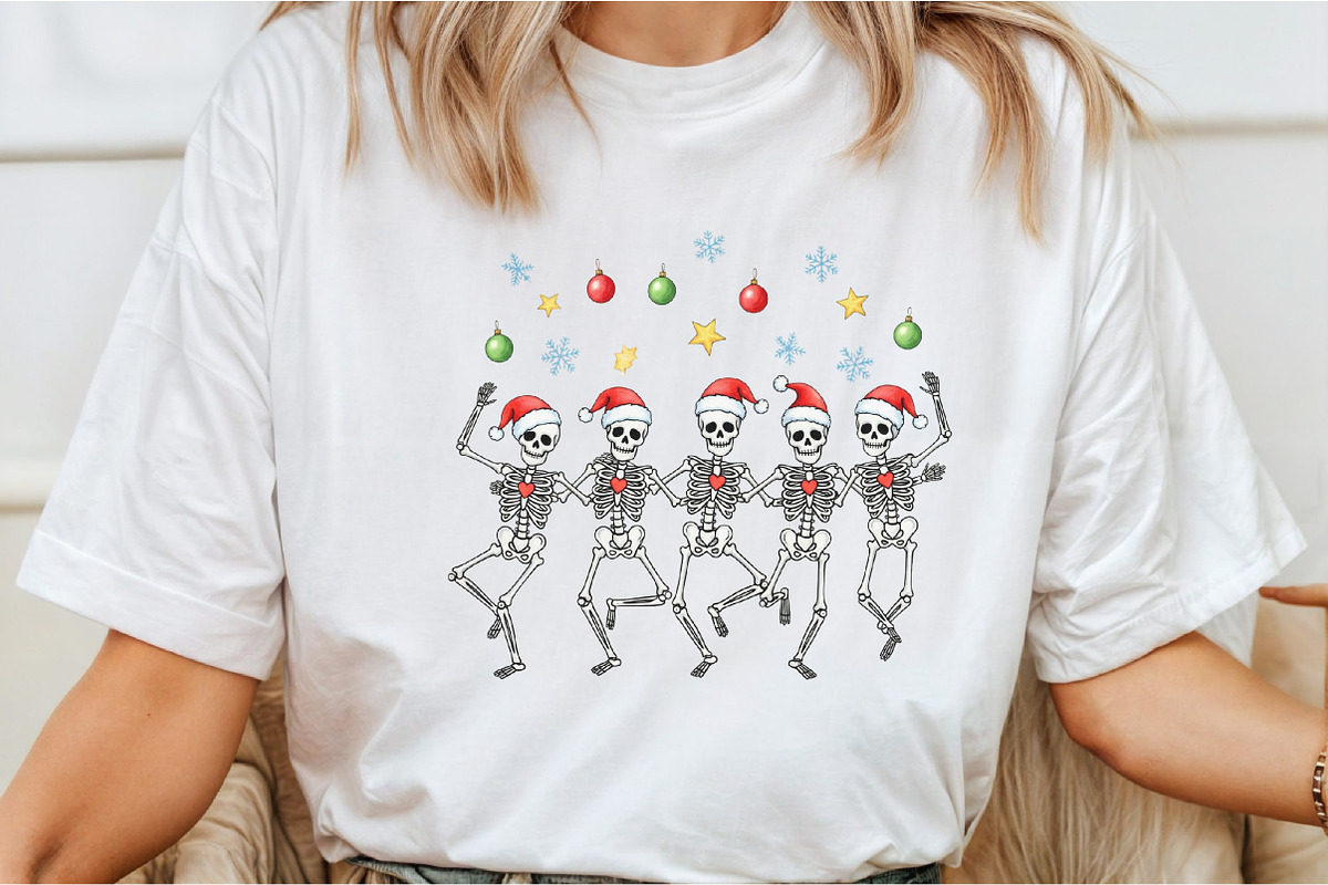 Merry Christmas Dancing Skeletons, an Illustration by DreamCafeArt (Photo 2 of 7)