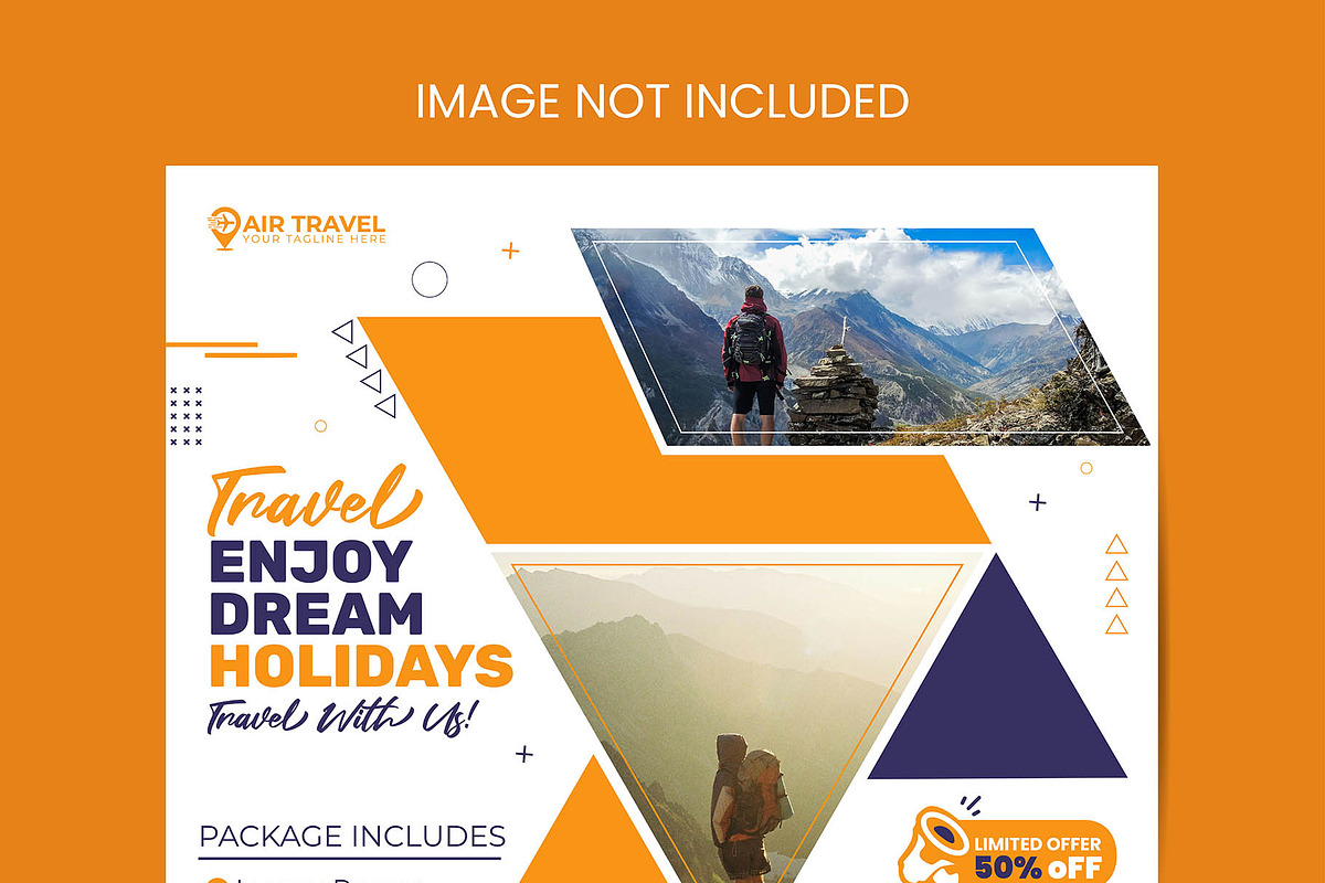 Travel Agency Social Media Post, a Marketing Template by Photoshop Action (Photo 8 of 18)