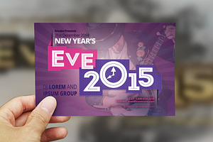 New Year Eve Postcard Template