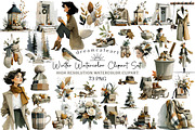 Winter Watercolor Clipart Set, an Illustration by DreamCafeArt (Thumbnail 1 of 6)