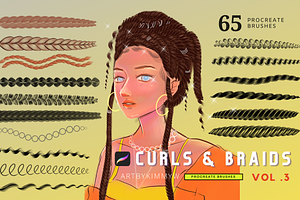 Procreate Curls & Braids Brushes 3