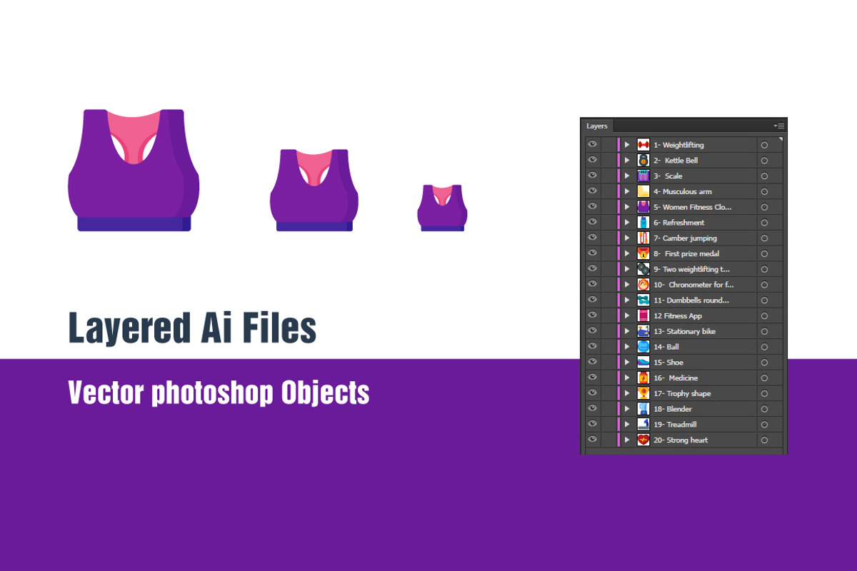 Fitness Icons, an Outline Icon by Sooodesign (Photo 2 of 2)