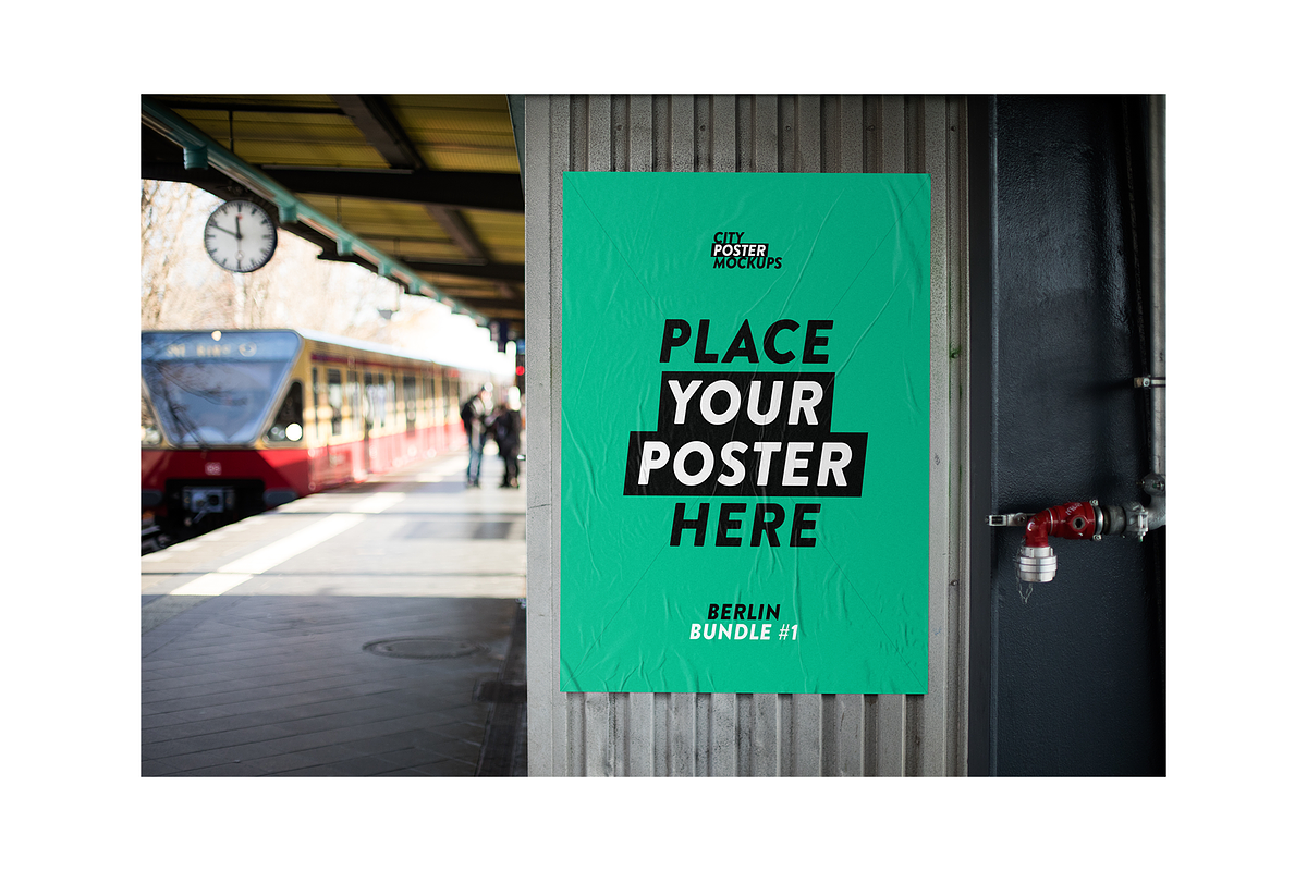 Metro - Glued Poster Mockup, a Print Template by City Poster Mockups (Photo 3 of 3)