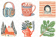 Watercolor Winter Clipart Collection, an Illustration by Black Bird Studio (Thumbnail 3 of 6)