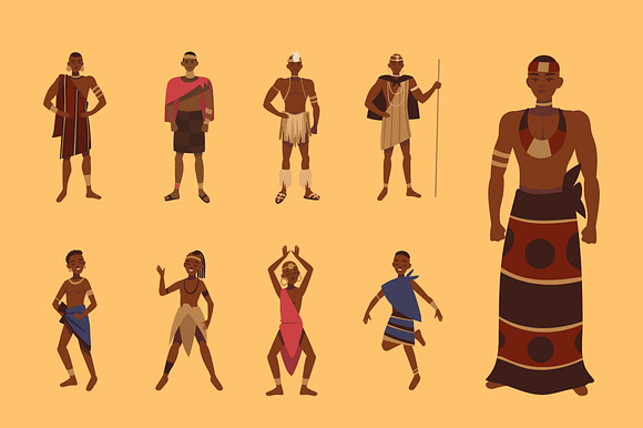South African Men Illustration Set preview 2