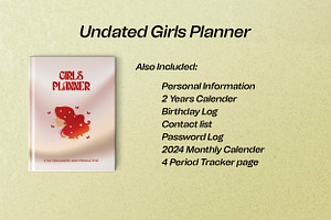 Undated Girls Planner And Organizer