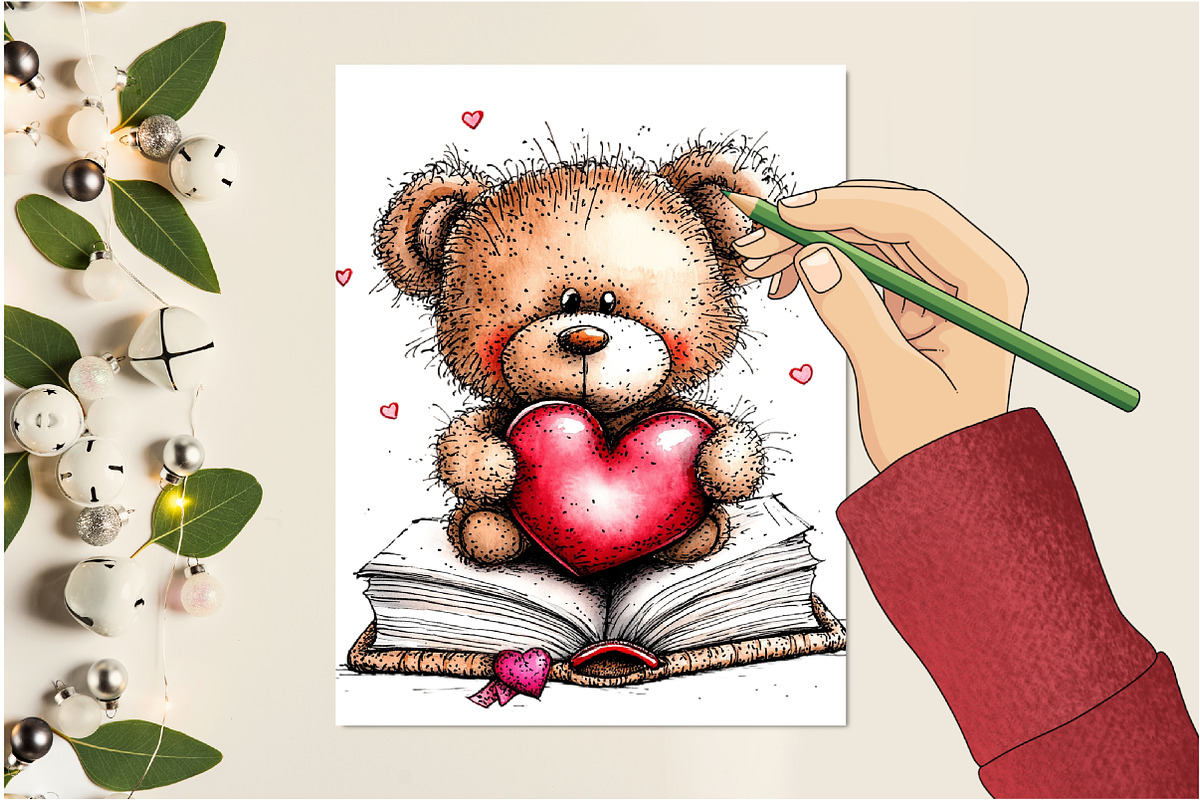 Valentine's Teddy Bear, an Illustration by Design Market (Photo 5 of 5)