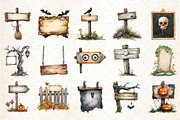 Halloween Haunted Signpost Clipart, an Illustration by Rose Art (Thumbnail 2 of 7)