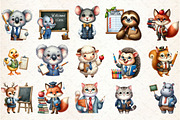 Back to School Animals Teacher Clipa, an Illustration by Rose Art (Thumbnail 2 of 7)