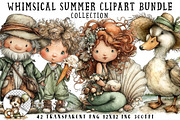 Whimsical Summer Clipart Bundle, an Illustration by OK Design (Thumbnail 1 of 6)