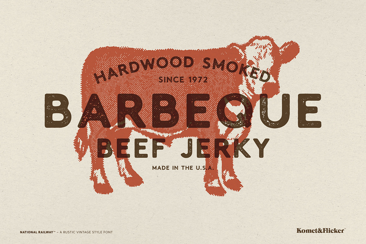 National Railway - A Rustic Font, a Sans Serif Font by Komet & Flicker (Photo 9 of 15)