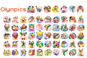 Flat Style Olympic Illustrations, an Icon by Vector Portal