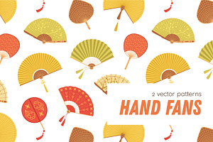 Asian hand fans seamless patterns, a Pattern Graphic by Good Studio