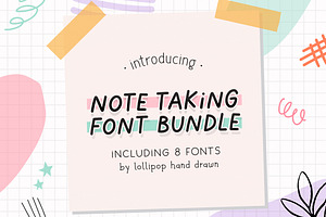 Note Taking Font Bundle 8 Fonts