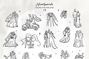 Hand Drawn Playful Wedding Clipart, a Decorative Illustration by La Petite Line Art (Thumbnail 6 of 15)