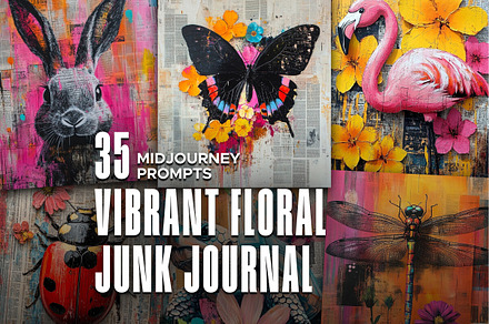 Vibrant Floral Junk Journal Prompts