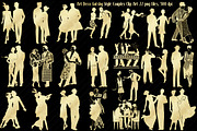 Gold Foil Gatsby Couples Clip Art, a Person Illustration by FrankiesDaughtersDesign (Thumbnail 1 of 4)