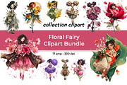 Floral Fairy Clipart Bundle, a Person Illustration by InkyQueenArt (Thumbnail 1 of 5)