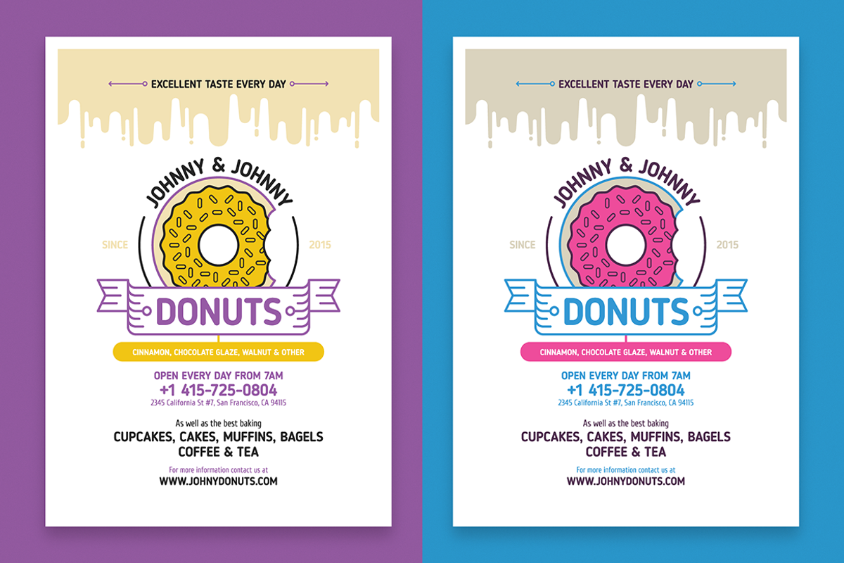 Donuts poster template, a Flyer Template by Danil Polshin (Photo 3 of 3)