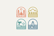 outdoor adventure line art logo, a Branding & Logo Template by Blazybone (Thumbnail 2 of 2)