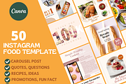 50 Food Instagram Canva Template, a Social Media Template by Kindelight (Thumbnail 1 of 4)