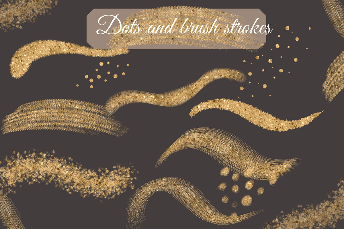 Gold line flowers & strokes clipart, a Decorative Illustration by Mrs.Swan_Design (Photo 4 of 7)