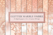 Rose gold marble glitter ombre, a Pattern Graphic by Paper Farms (Thumbnail 1 of 2)