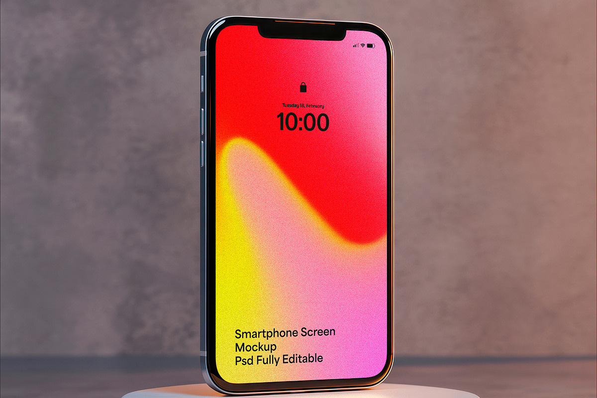 Smartphone Lock Screen Mockup, an iPhone Mockup by Mego-studio (Photo 1 of 3)