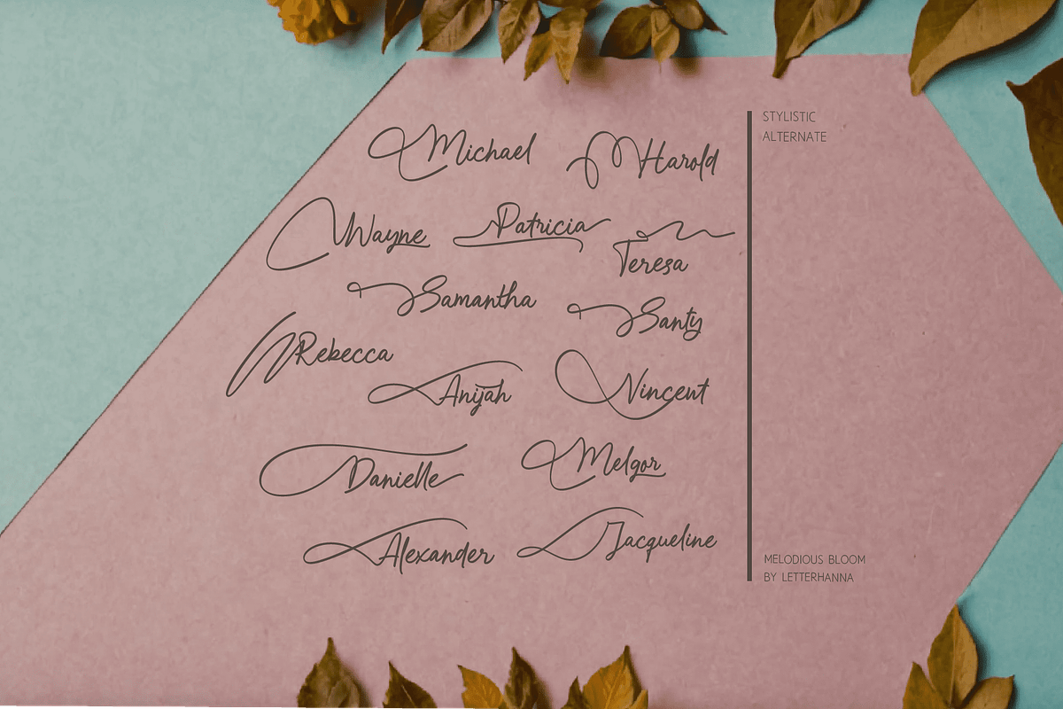 Melodious Bloom Font, a Handwritten Font by Letterhanna Studio (Photo 13 of 16)
