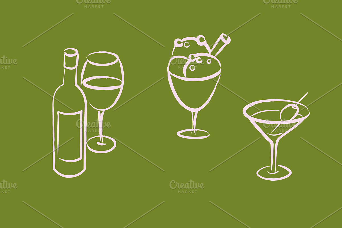 ITALIAN FOOD SET (16 ELEMENTS), a Food Illustration by Bonfloret Studio (Photo 5 of 6)
