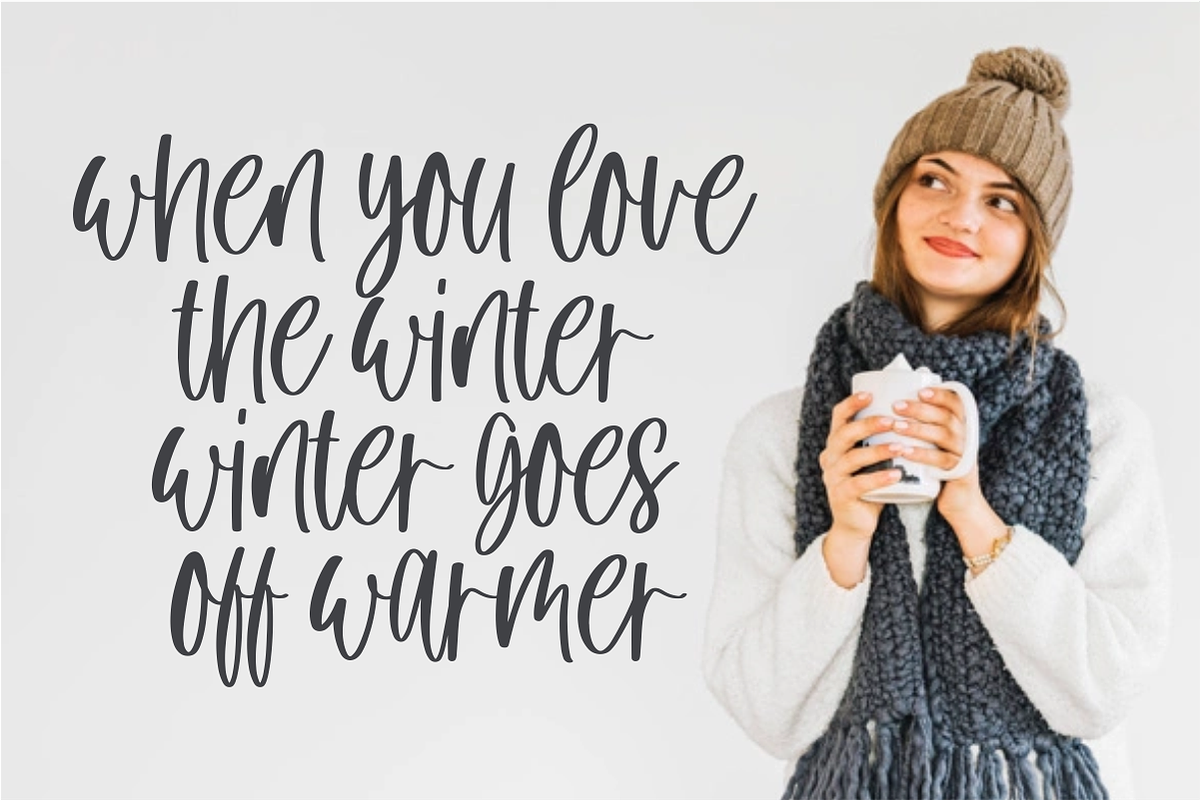 Winter Cloud - Handwritten Font, a Script Font by Fikryal Studio (Photo 5 of 9)