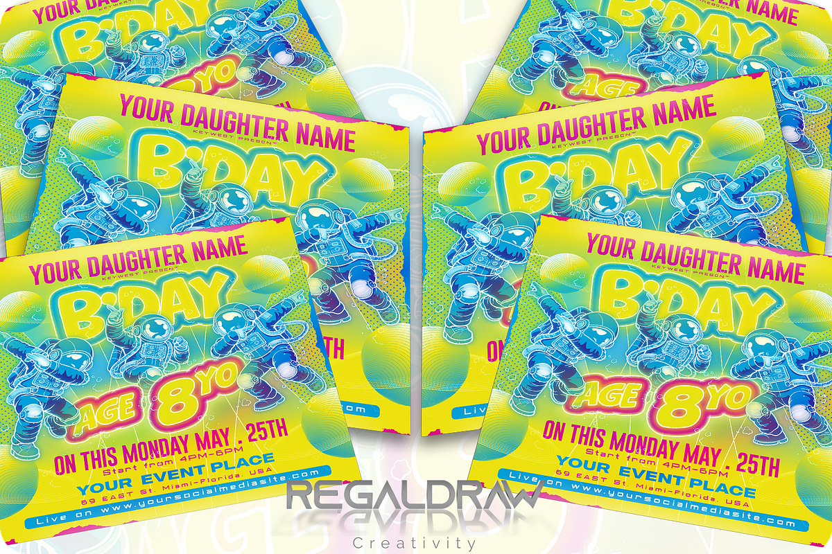 Birthday Flyer Template, a Flyer Template by regalDRAW (Photo 3 of 4)