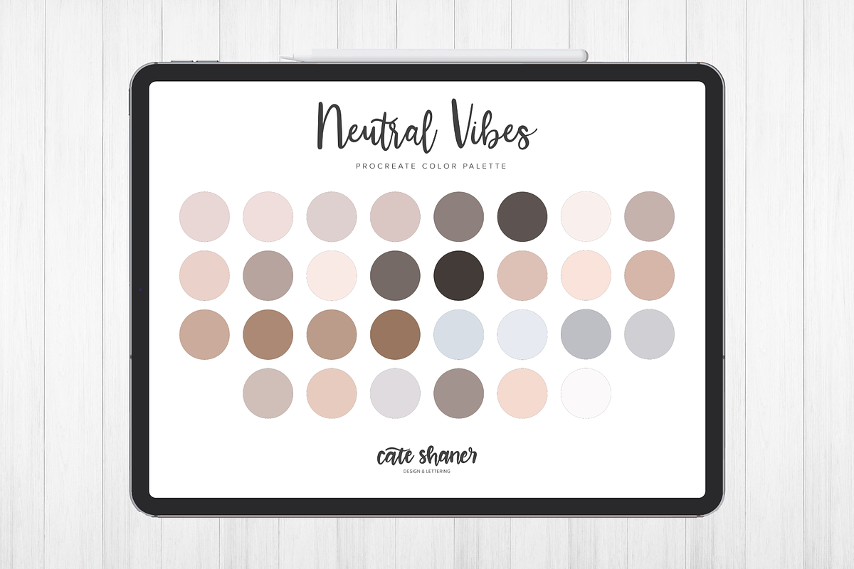 Neutral Vibes Procreate Palette, a Palette Add-On by Cate Shaner (Photo 1 of 3)