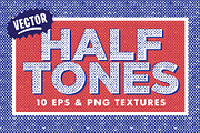 10 Vector Halftone Textures, a Texture Graphic by Designdell (Thumbnail 1 of 2)
