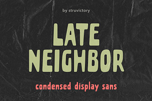 Late Neighbor Condensed Bold Sans, a Sans Serif Font by Struvictory.art