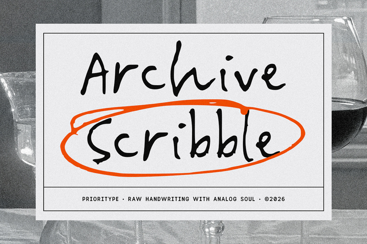 Archive Scribble, a Handwritten Font by Prioritype Co (Photo 1 of 10)