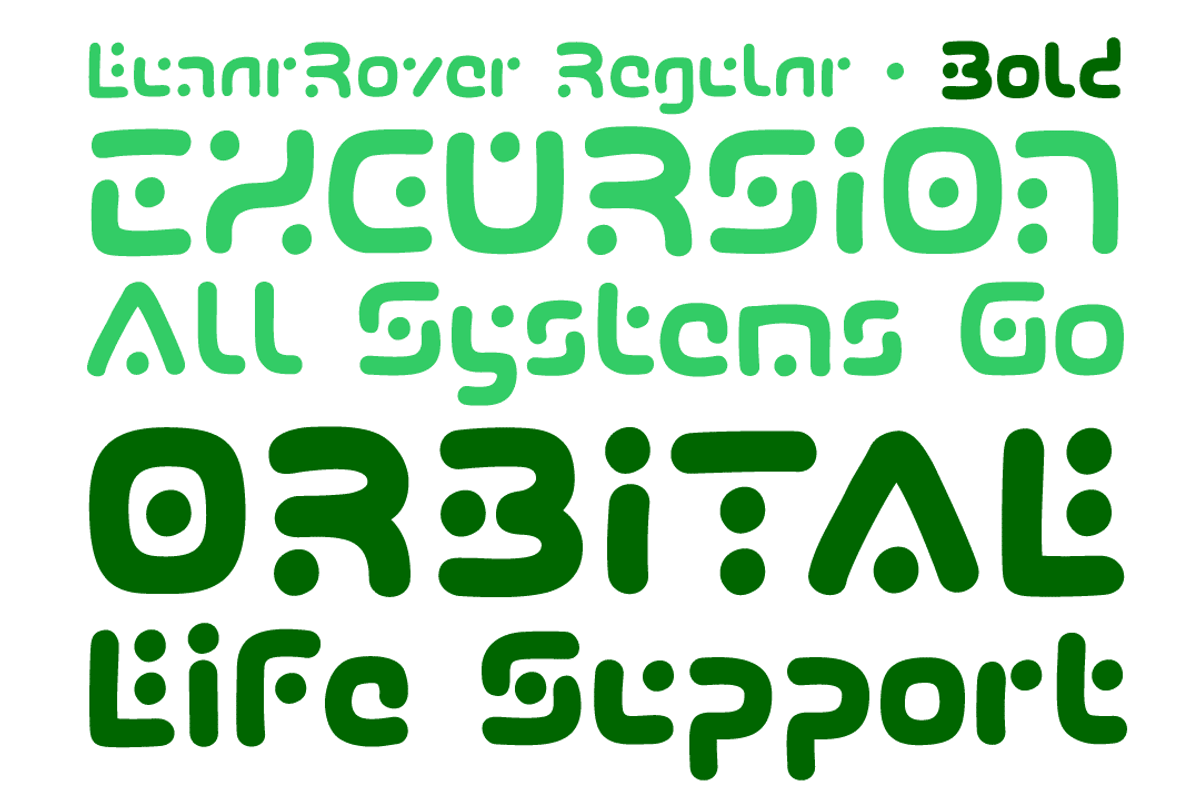 Lunar Modular hand drawn sci-fi font preview 4