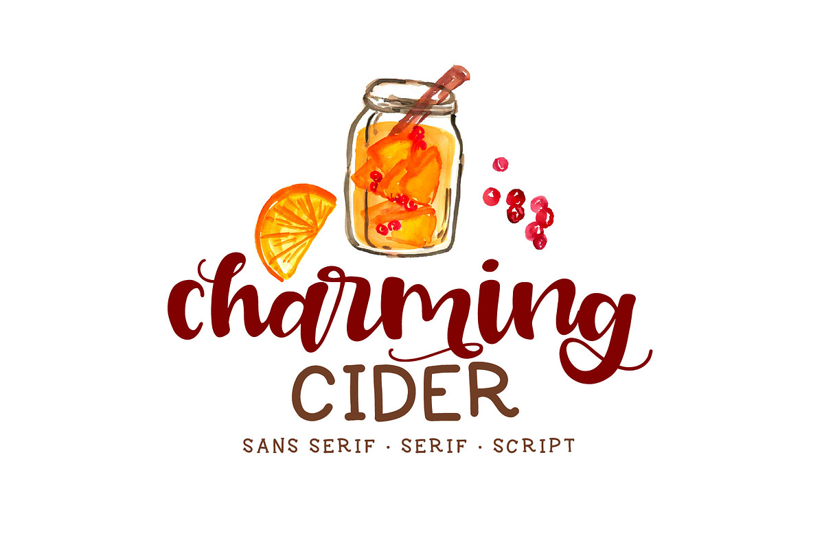 Charming Cider, a Script Font by OnTheSpotStudio (Photo 1 of 3)