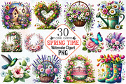 Floral Garden Spring Clipart, Spring, an Illustration by RobertsArt (Thumbnail 1 of 7)