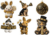 Cute Happy new year clipart, an Illustration by Designworld (Thumbnail 2 of 4)