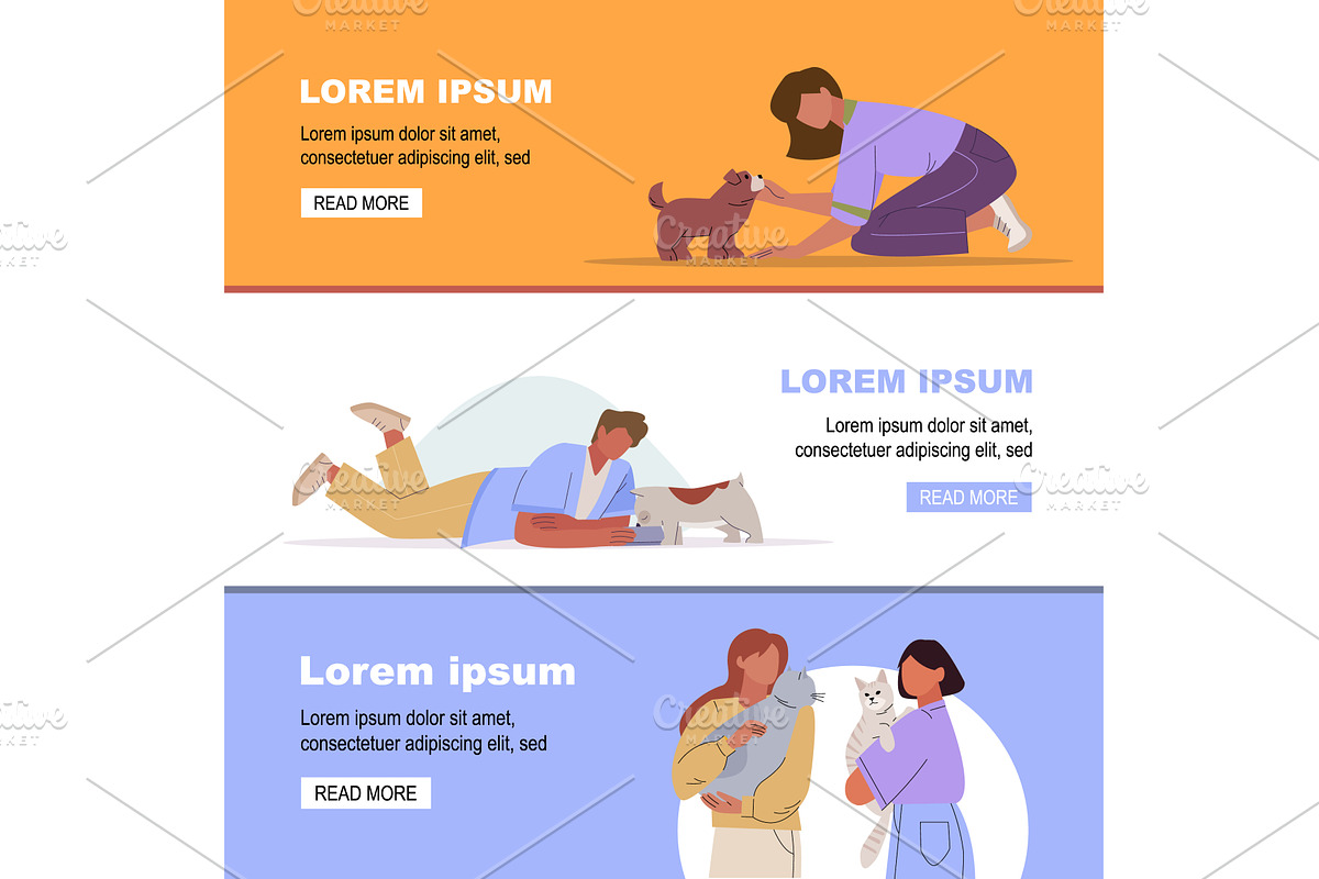 people with animals. characters with, an Animal Illustration by Multigon