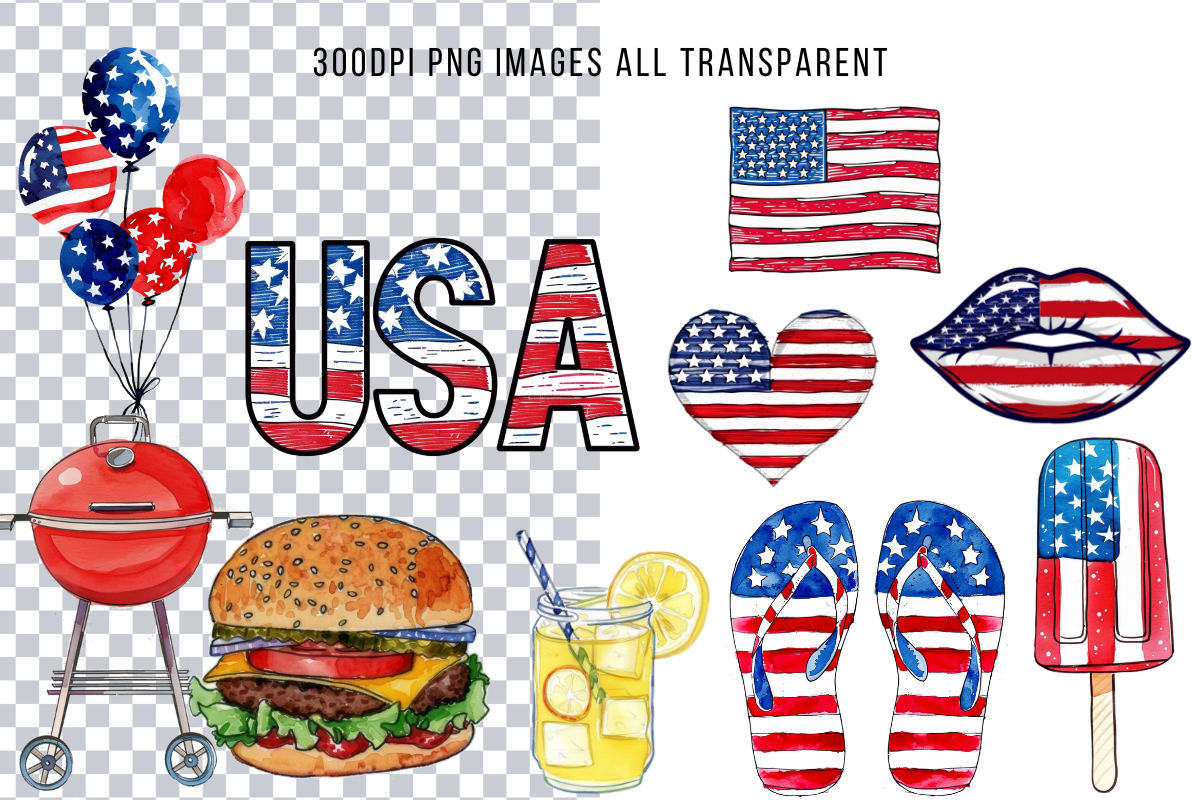 4th of July Patriotic Clipart, a Decorative Illustration by Paper Artsthetics (Photo 2 of 3)