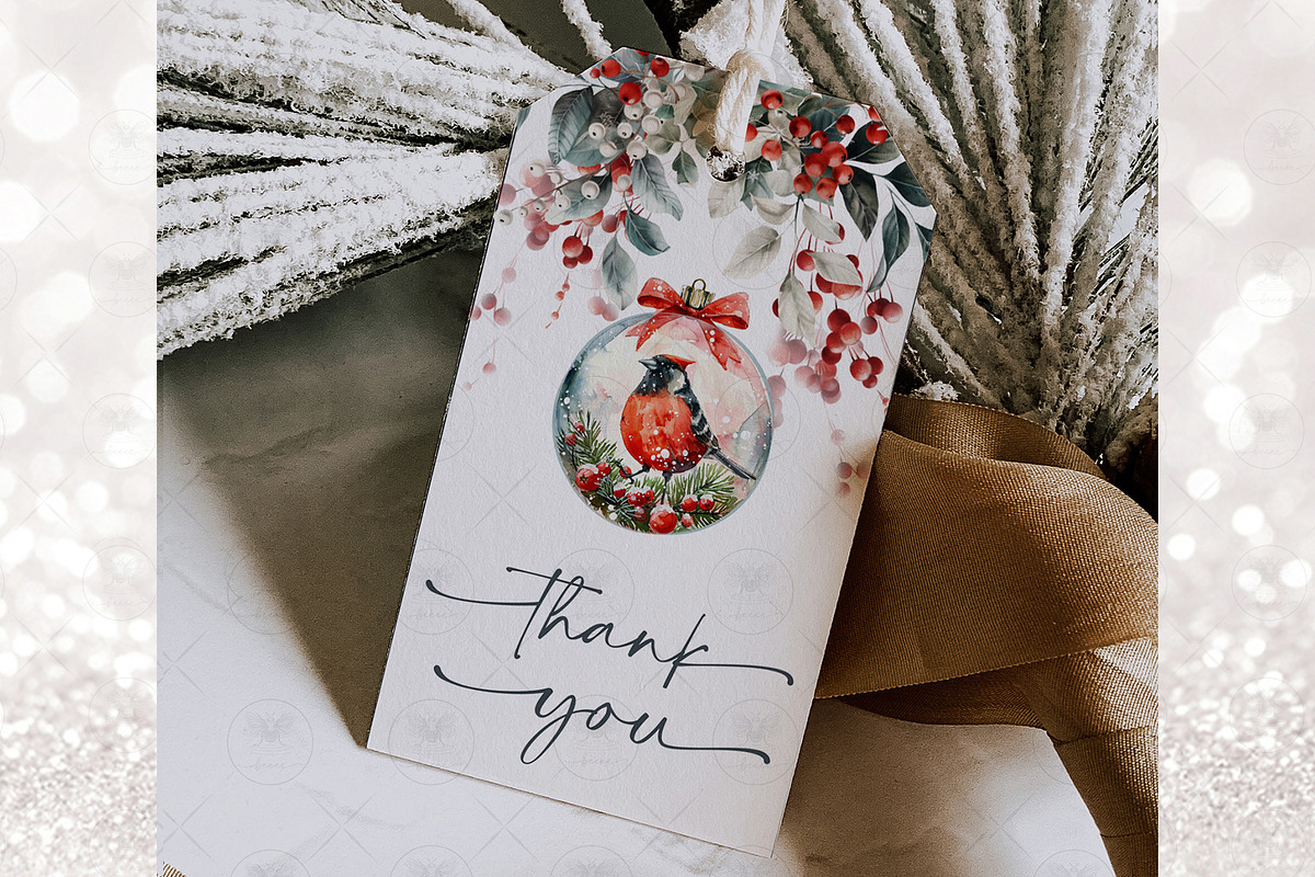 Winter Christmas  Watercolor Clipart, an Illustration by BigCakeBee (Photo 4 of 4)